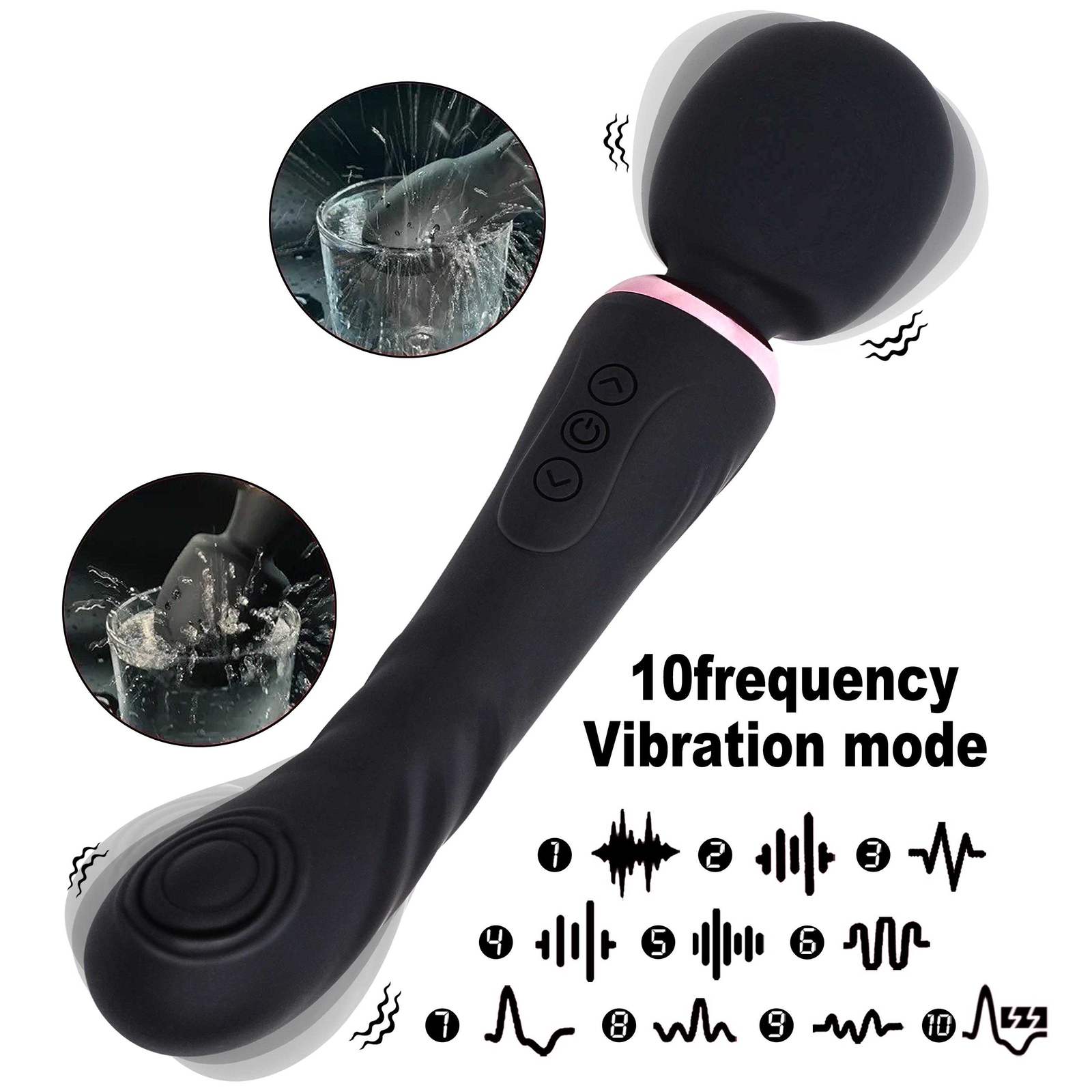 Dual Vibrator Dildo G-Spot Massage Wand Real Clit Stimulator Sex Toys for Women