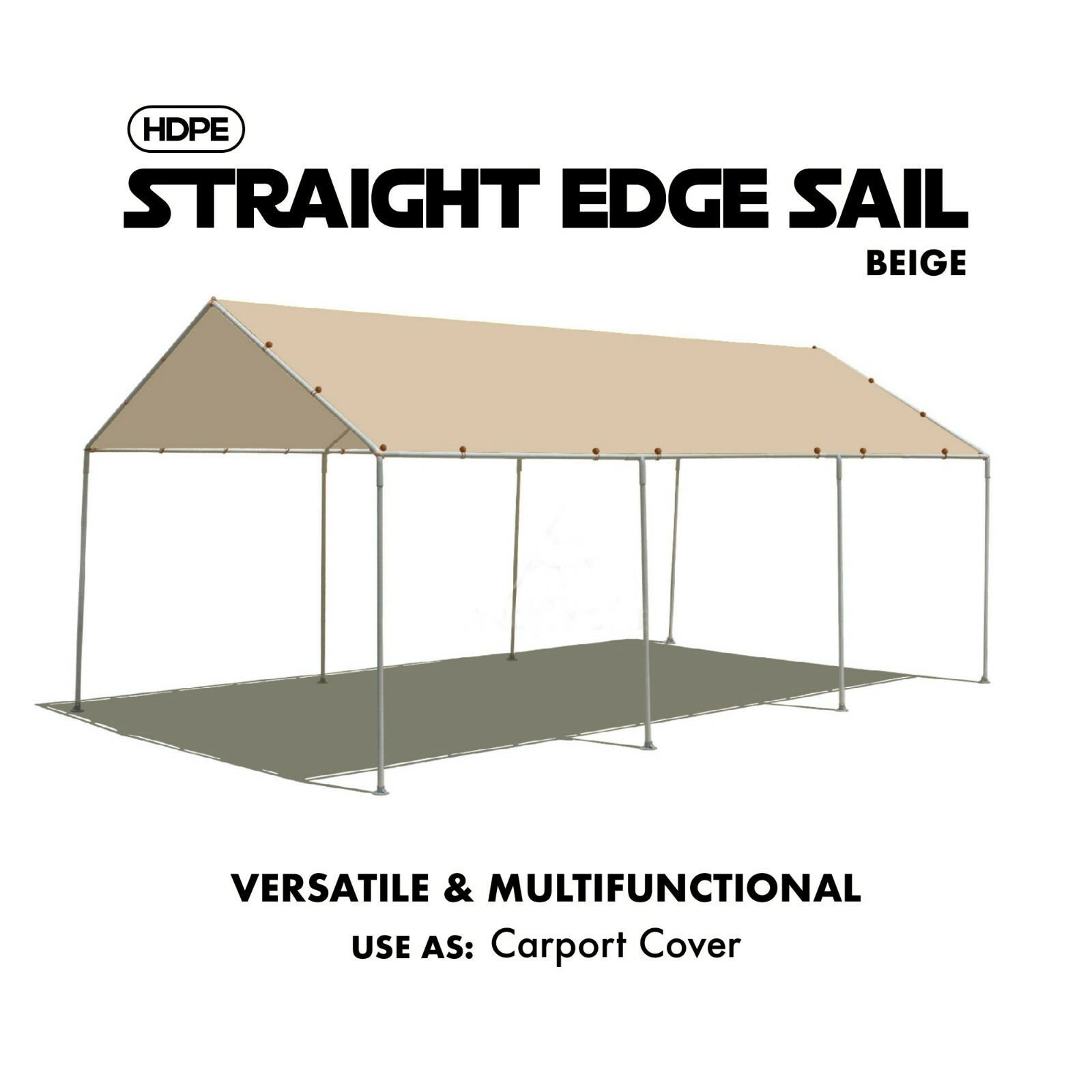 Heavy Duty Straight Edge Sun Shade Sail Pergola Canopy 90% Shade Cloth w/Grommet