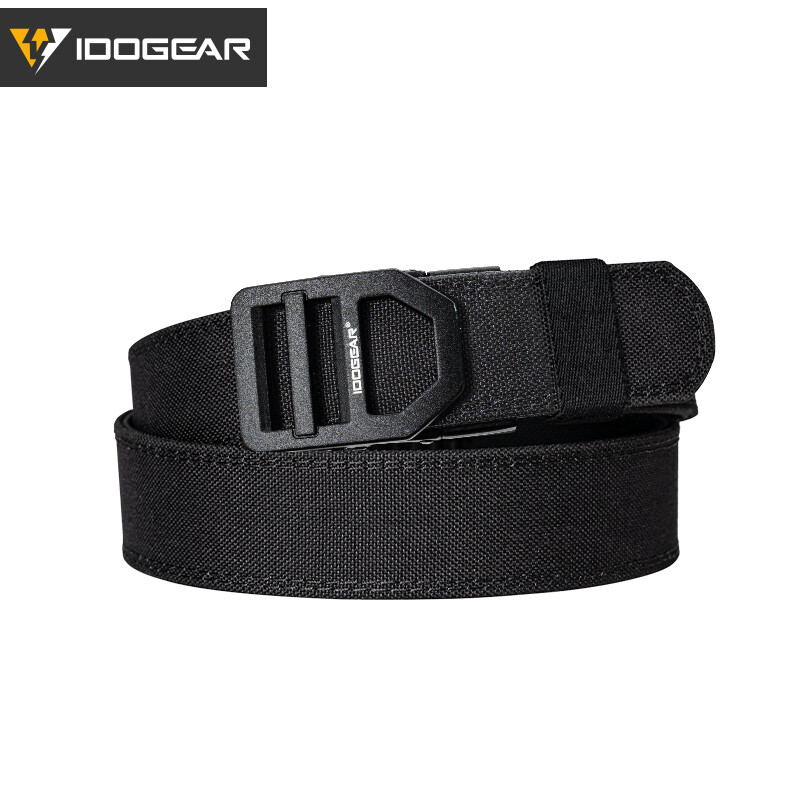 IDOGEAR Tactical Belt with Metal Buckle 1.5 Inch Adjustable Sturdy CCW Belt BK