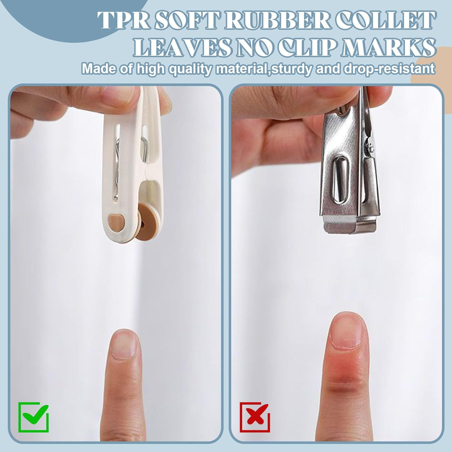 24 Pack Plastic Clothes Pins Heavy Duty Clothespins for Laundry, 2.36 Inch Cloth