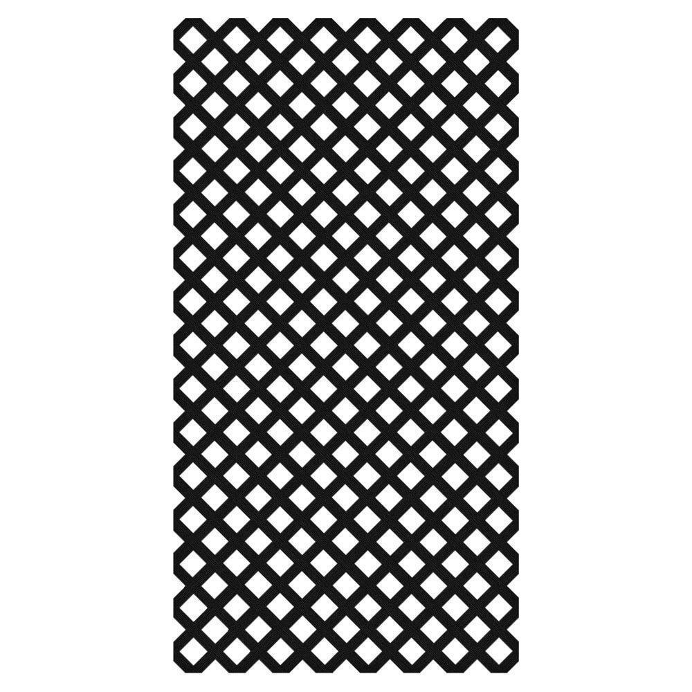 Veranda Garden Vinyl Lattice 4 ft x 8 ft Black Resists Discoloration Scratches