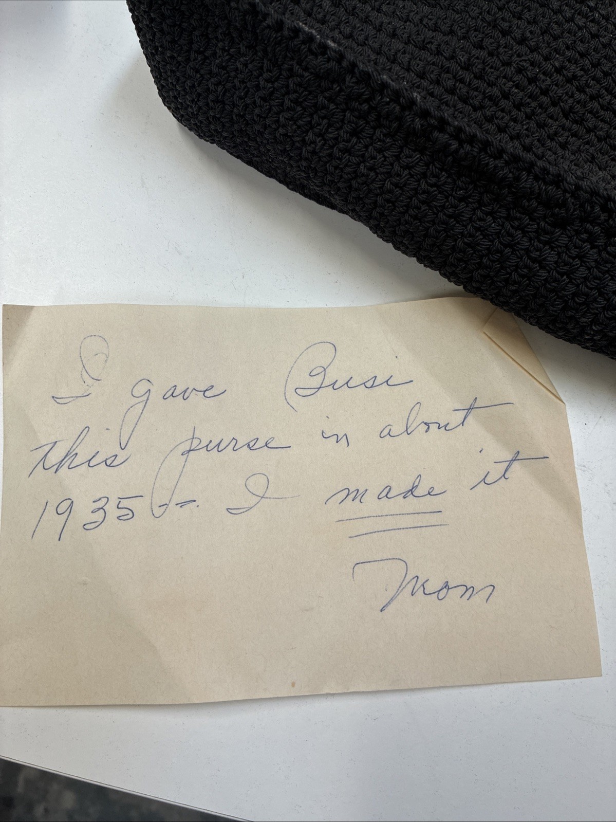 1930s Art Deco Crochet Handbag Clear Lucite Style Handle Provenance Depression