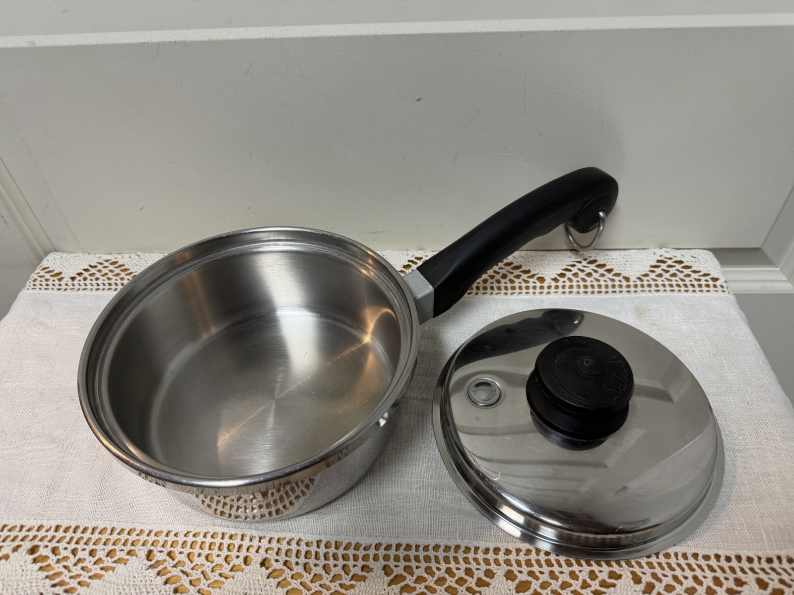 Saladmaster Vintage 1 Qt T304S Stainless Saucepan Vapo-Valve Lid USA