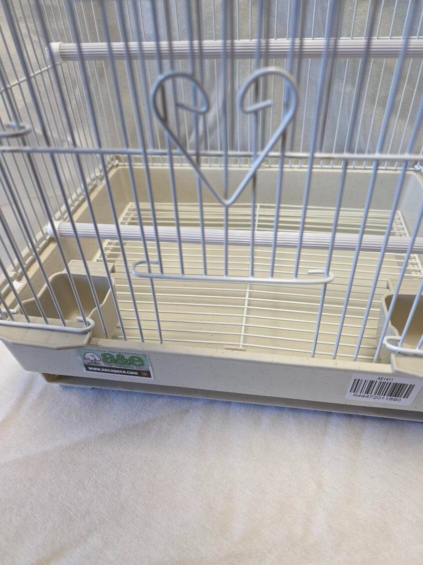 #AE1411BLK SMALL WHITE CAGE FOR CANARIES AND FINICHES