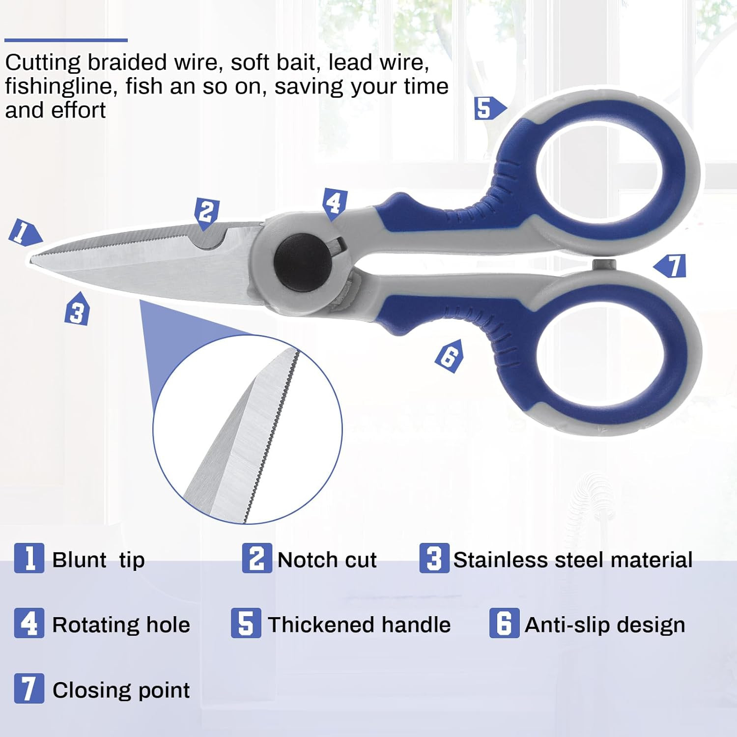 2 Pack Heavy Duty Fishing Line Scissors Braided Line Cutters for Fishing