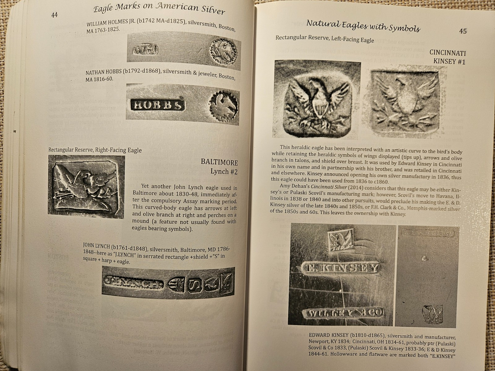 EXCELLENT COIN SILVER BOOK " Eagle Marks on American Silver" 500 enlarged photos