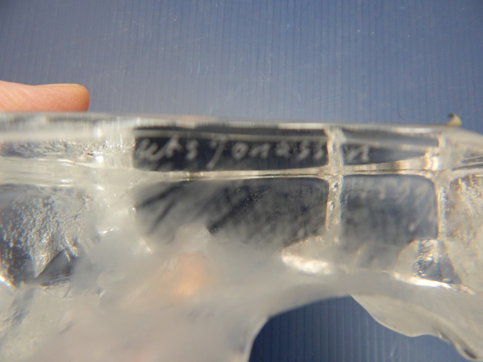 MATS JONASSON LEAD CRYSTAL SCULPTURE, BEAR AND CUB, RARE ONE, SIGNED