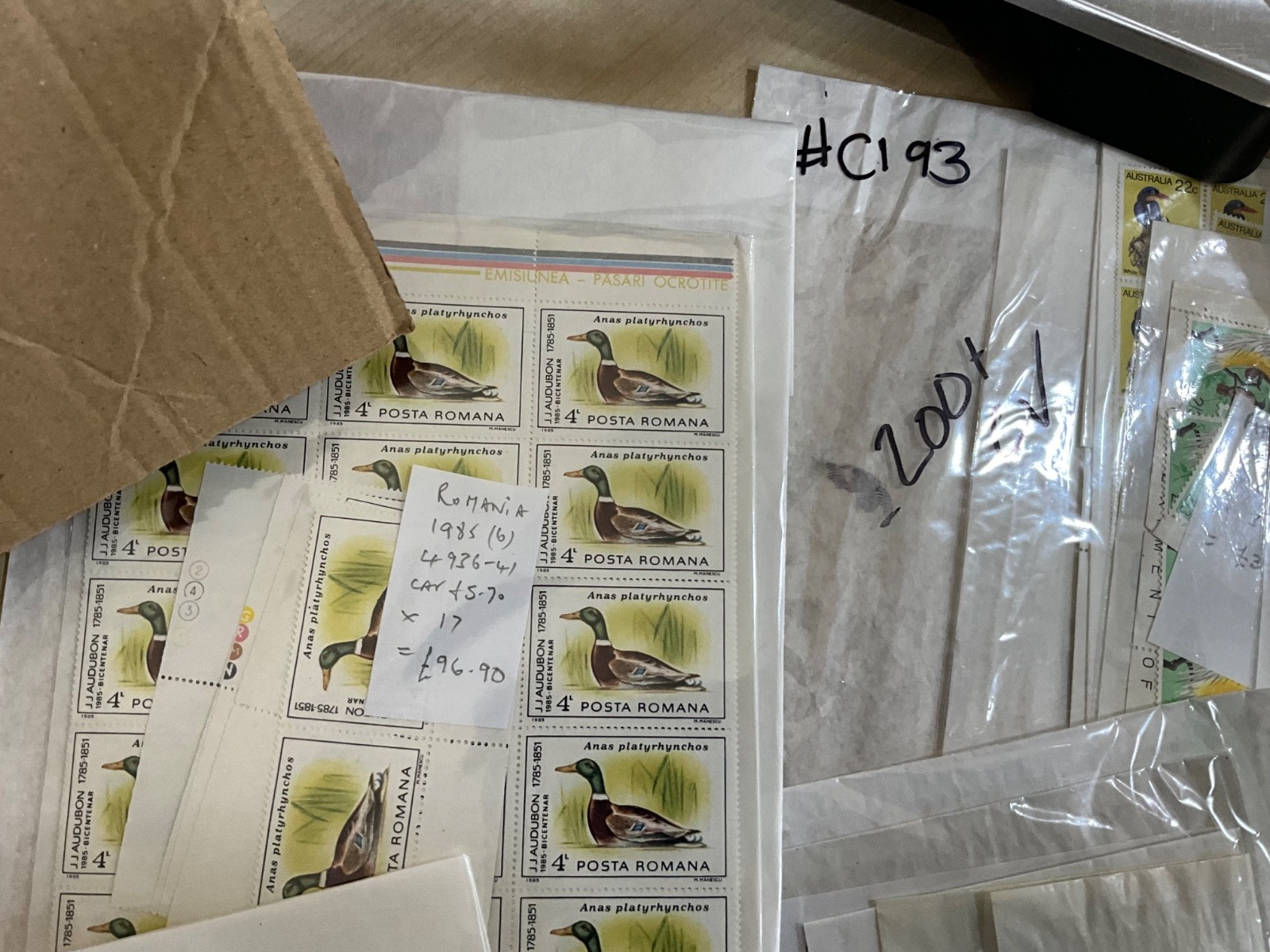 Birds on stamps MNH cat value over £9000 ex dealer stock t29