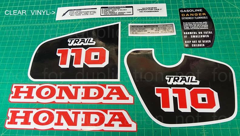 1984 - 1986 CT110 110 trail 9pc Vintage graphics decals stickers pegatinas 85'