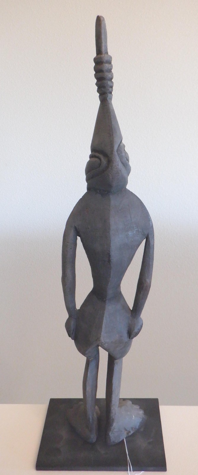 Wokem Ancestor Figure, Karam River region of Papua New Guinea, 17.5" w/stand