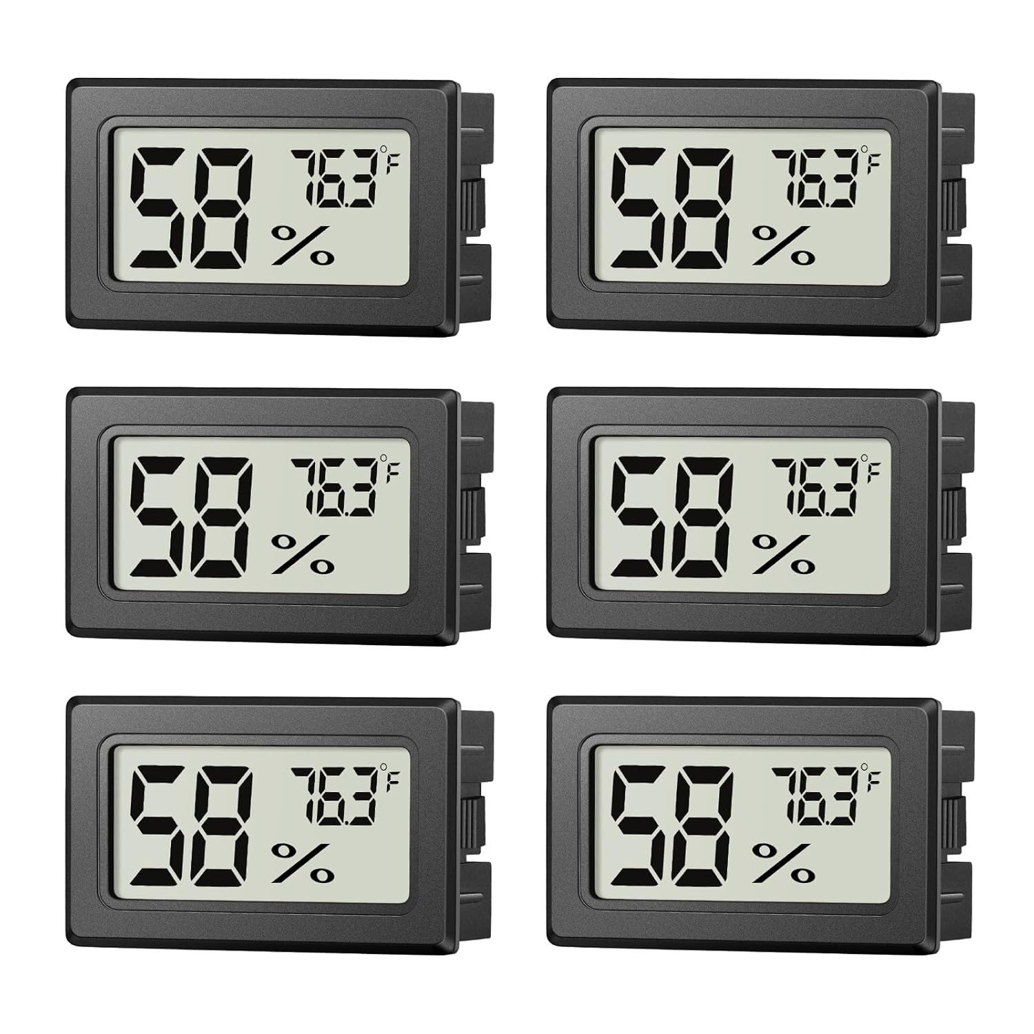 6 Pack Mini Hygrometer Indoor Humidity Meter, Small Digital Thermometer Humidity