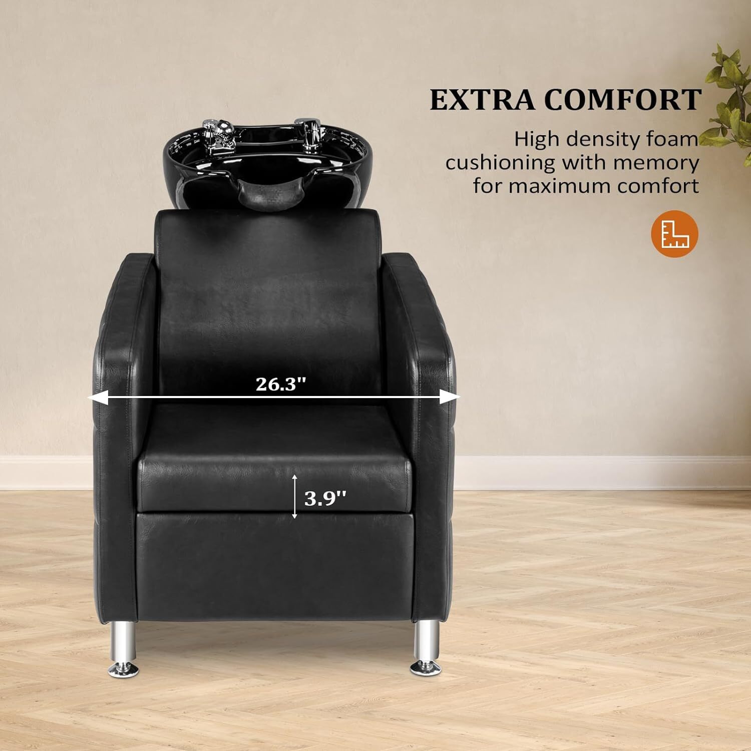 Beauty Salon Shampoo Backwash Unit Sink Station Ceramic Shampoo Bowl for Barber