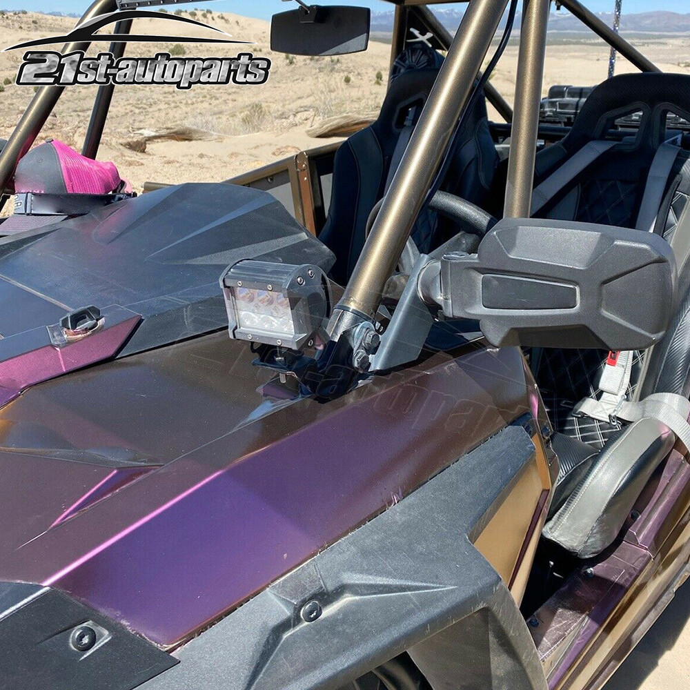 Fits Polaris RZR 900 800 XP 1000 Lower Side Pillar LED Light Pods Mount Brackets