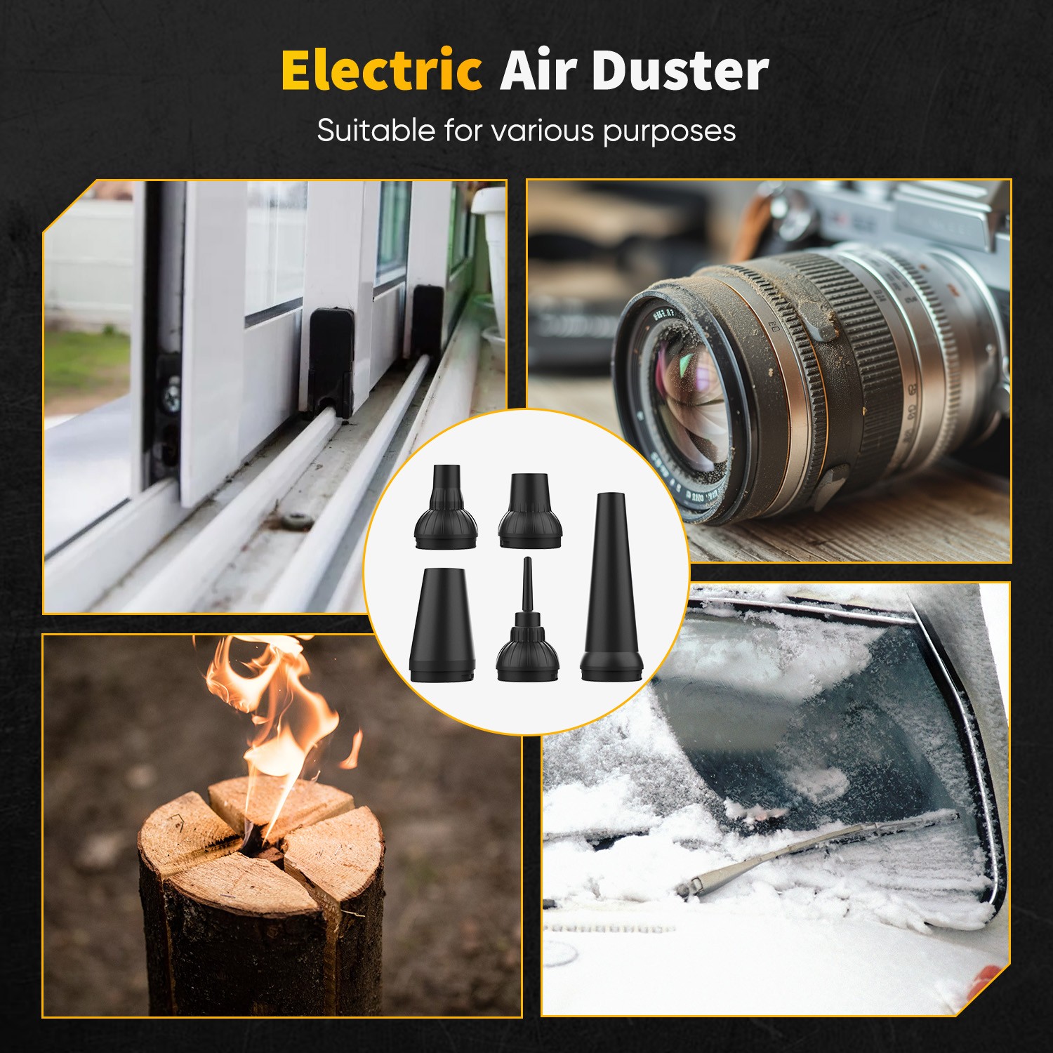 Electric Compressed Air Duster 300000RPM Super Power Cordless Dust Air Blower US