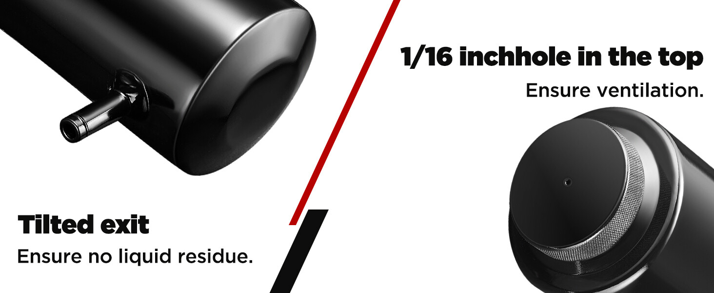 Universal Radiator Coolant Catch Tank Overflow Reservoir 800ml Black Aluminum