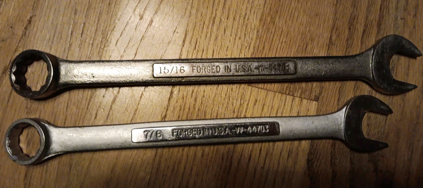 2 Craftsman Combination Wrenches. 7/8" VV-44703 & 15/16" VA-44704