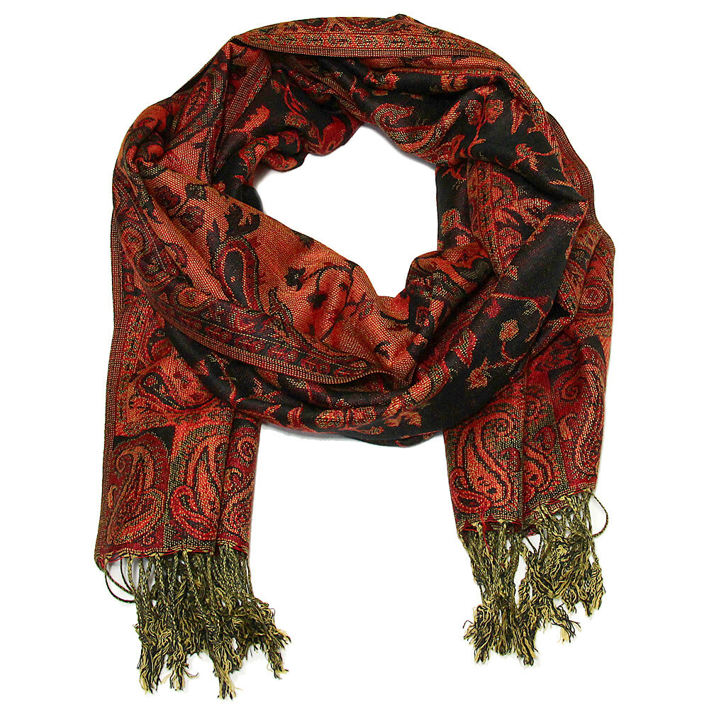 Falari Large Reversible Paisley Pattern Pashmina Scarf Shawl Wrap for all season