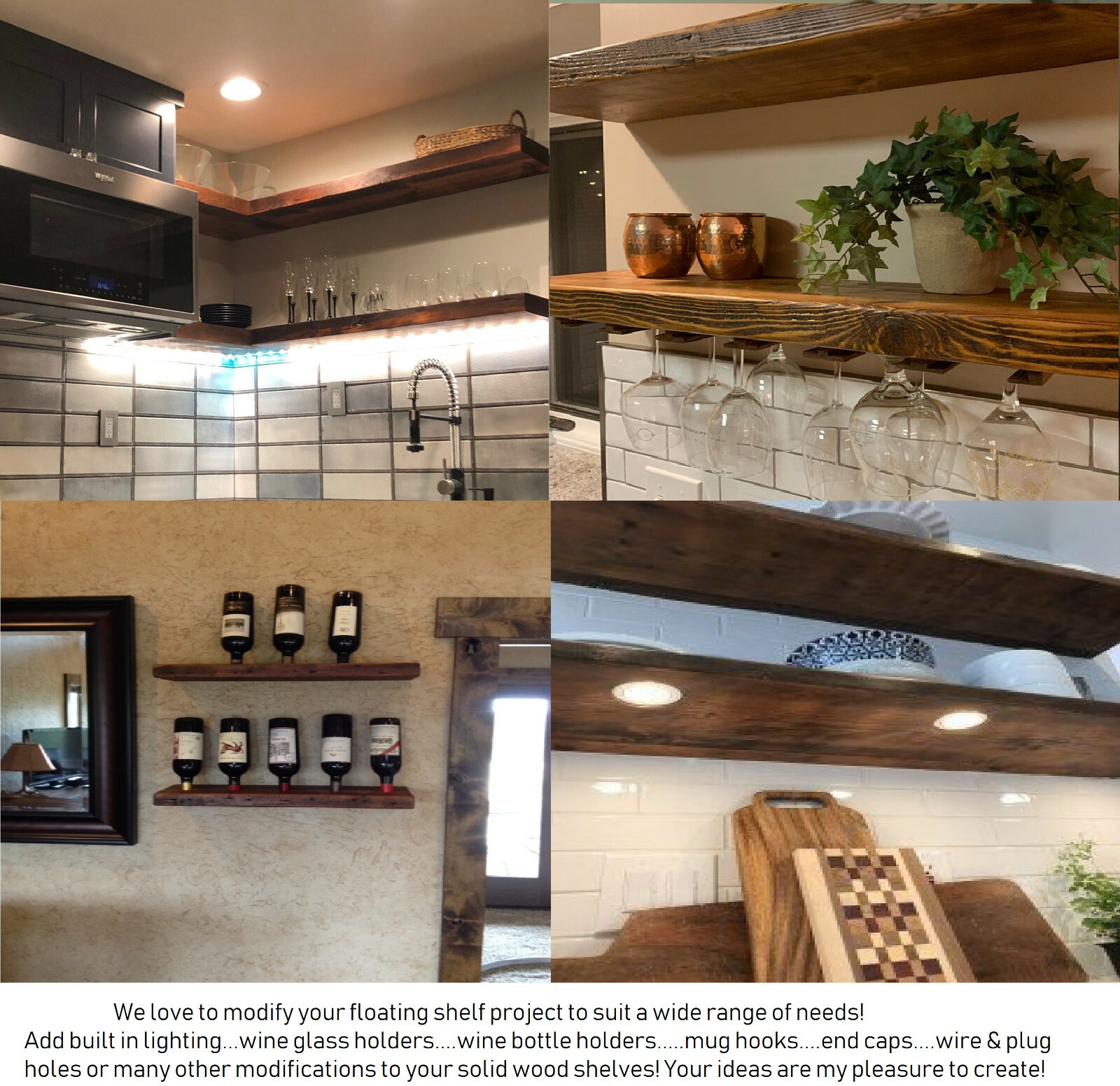 Floating shelf reclaimed barn wood Premium 2in thick floating shelves USA made