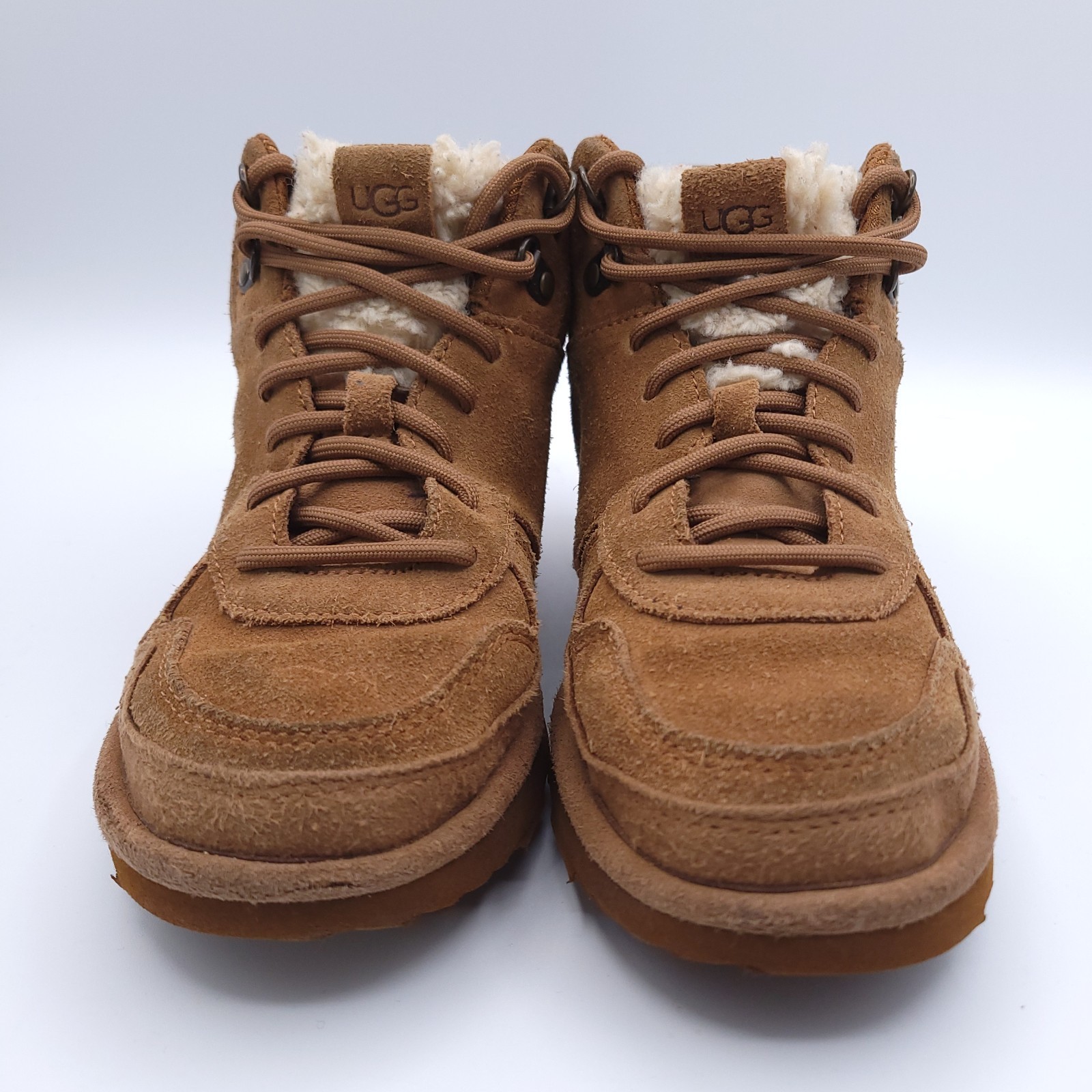 UGG Australia Highland Hi Heritage Boots Boys Size 2 Chestnut Brown Leather