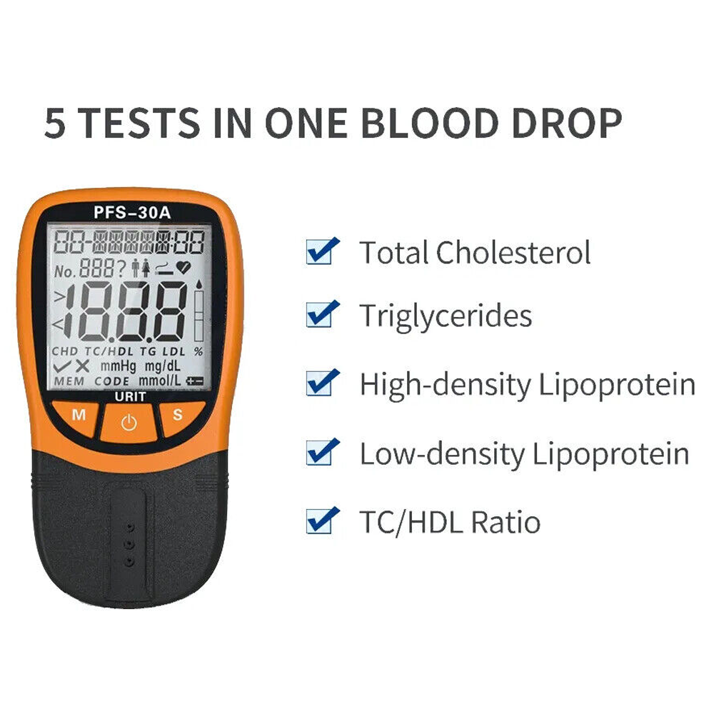 URIT 5 In1 Blood Lipid Tester Analyzer Cholesterol Triglycerid With 20pcs Strips