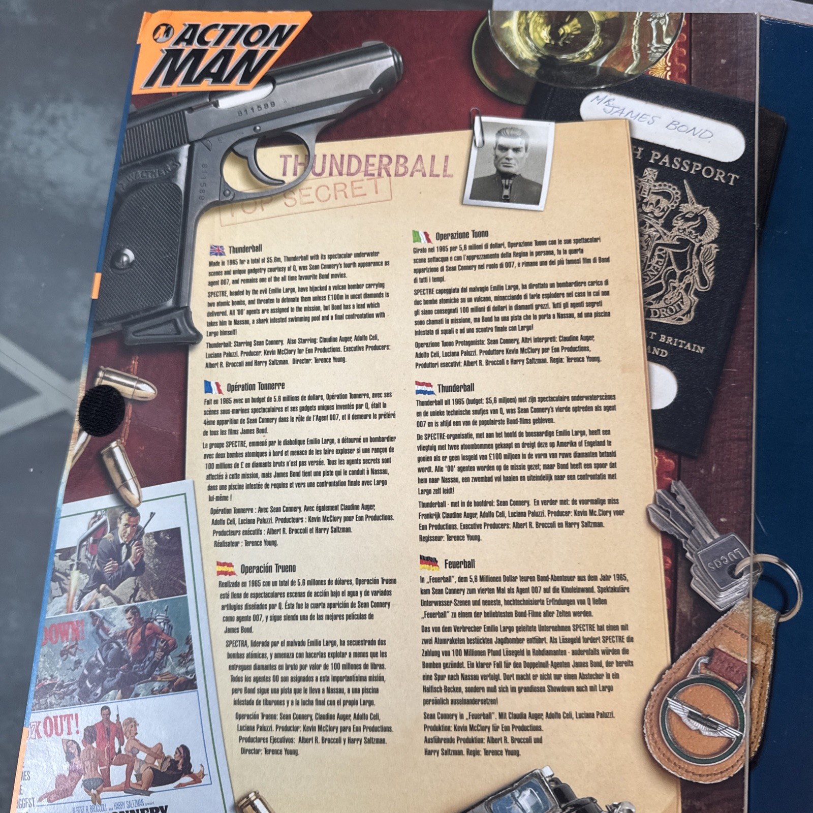 1997 Hasbro Action Man James Bond 007 Thunderball Fast Ship