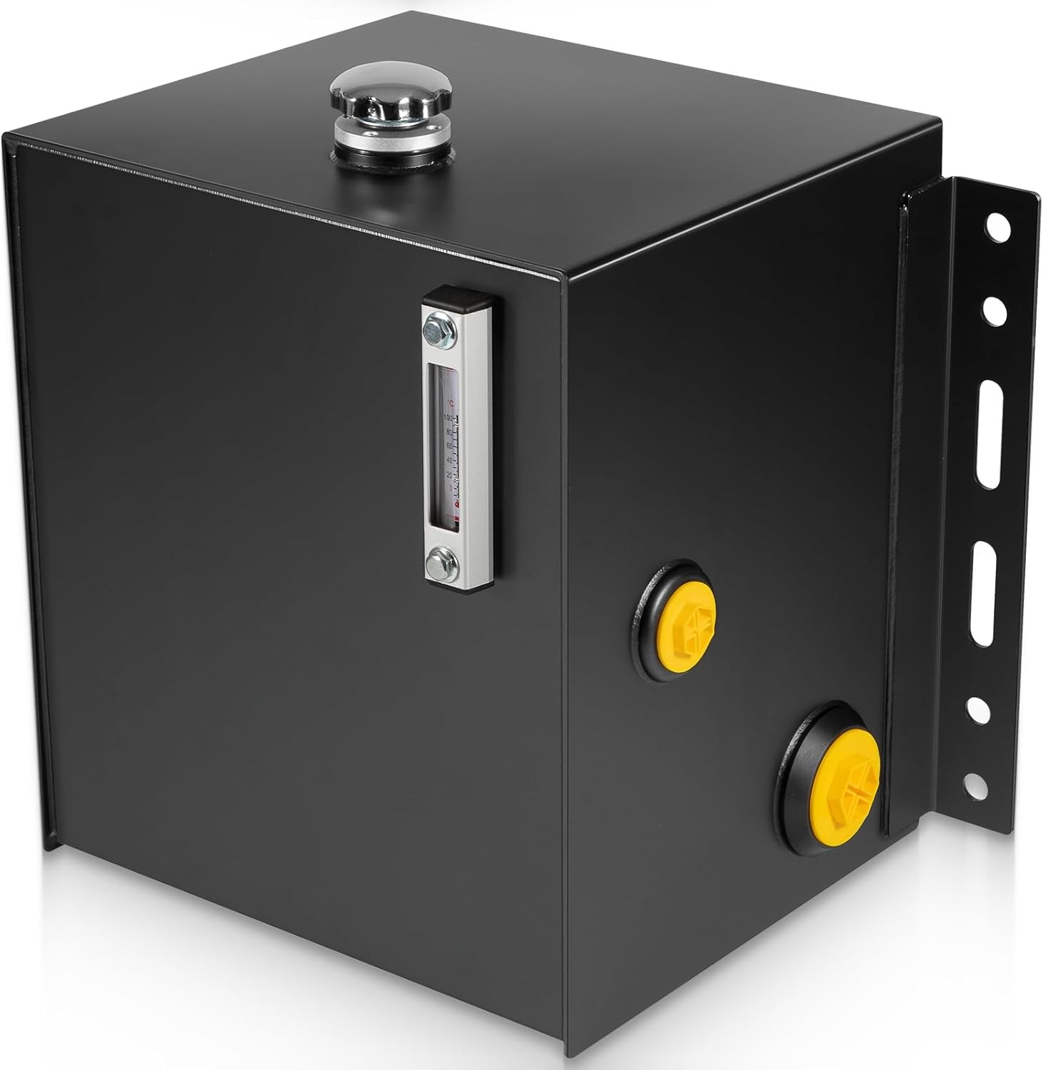 15-Gallon Hydraulic Fluid Reservoir Tank, Side Vertical Mount, w/Temp Gauge
