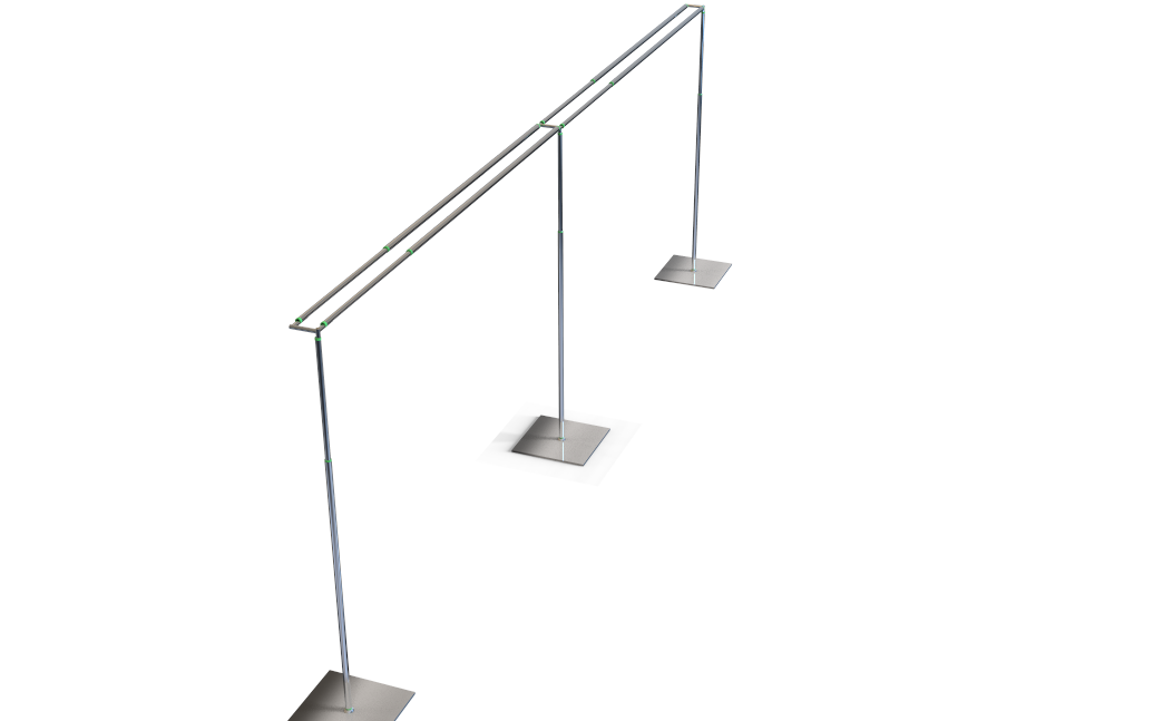 DOUBLE CROSS BAR ADJUSTABLE QUICK BACKDROP KIT 10FT x 20FT PIPE WITHOUT DRAPE