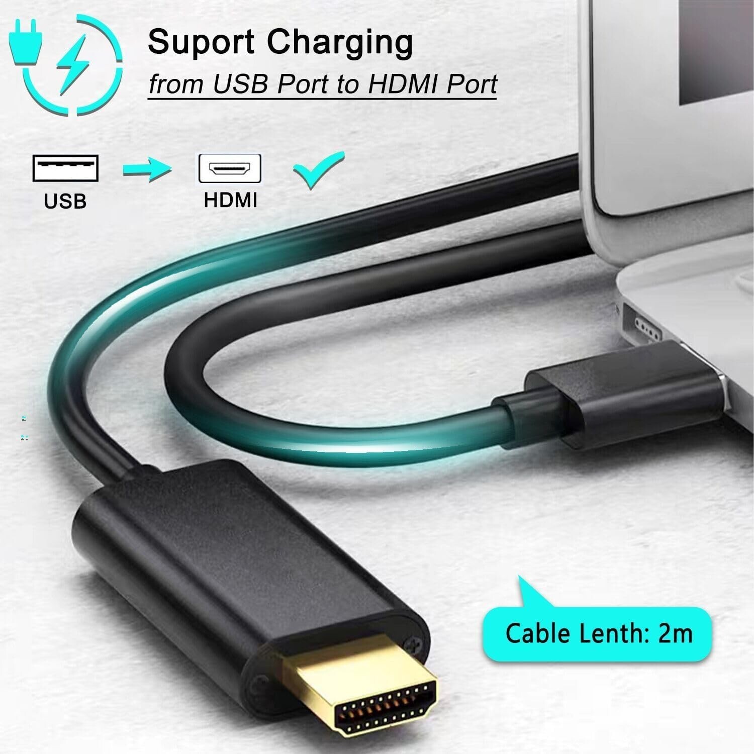 USB to Hdmi Cable, USB to Hdmi Adapter for Monitor, USB 3.0 Male to Hdmi Male...