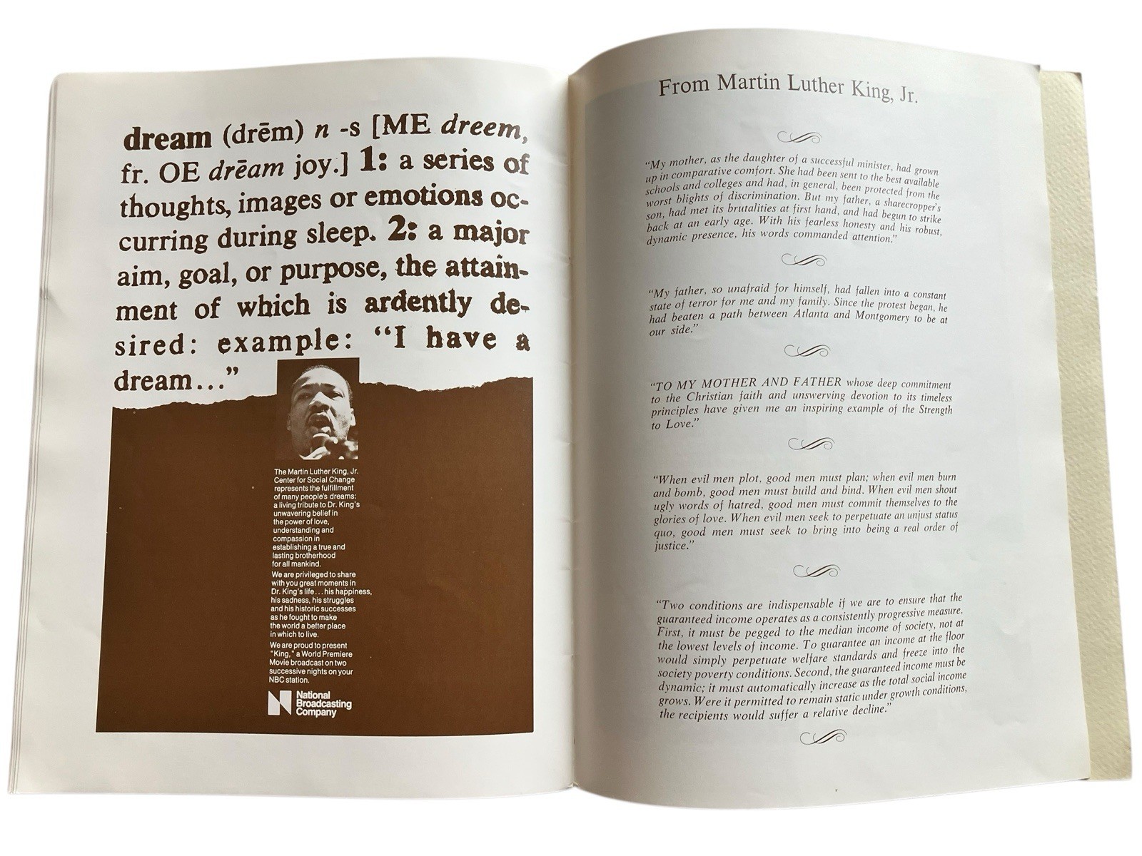 Vtg Martin Luther King Jr Center For Social Change First Annual Dinner Program