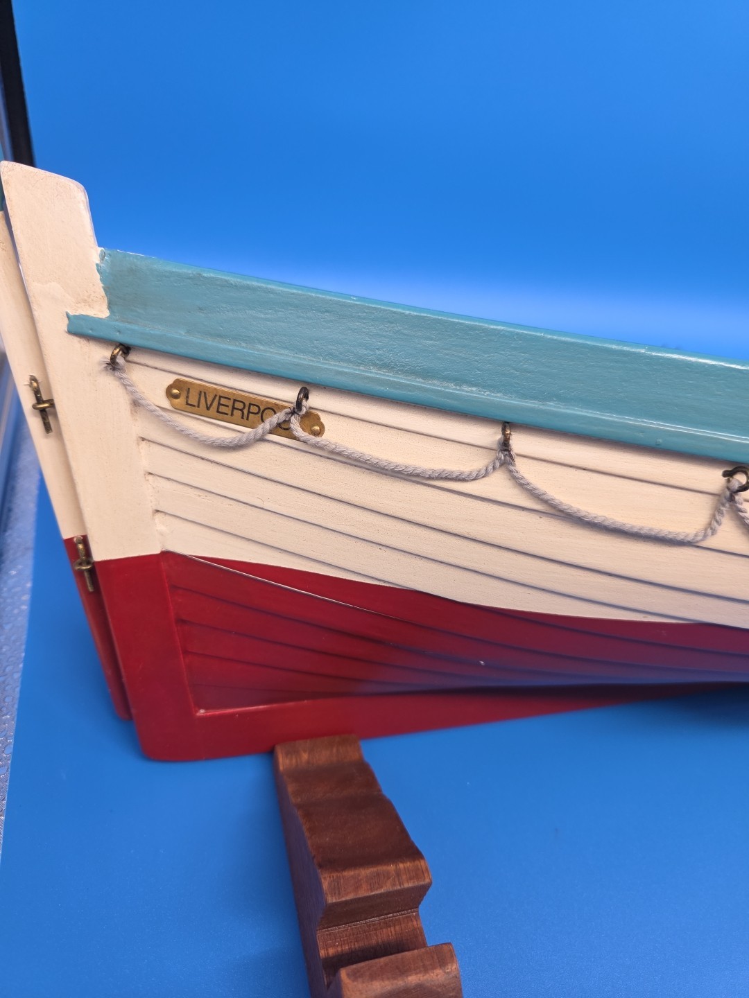 Vintage RMS Titanic Lifeboat No. 14 Replica 32" Wooden Model + Stands VERY NICE!