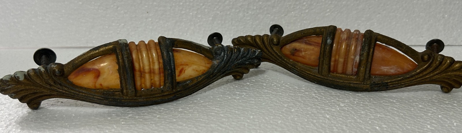 Vtg Art Deco Waterfall Style Dresser Drawer Pulls Handles Bakelite - 2 (M21)