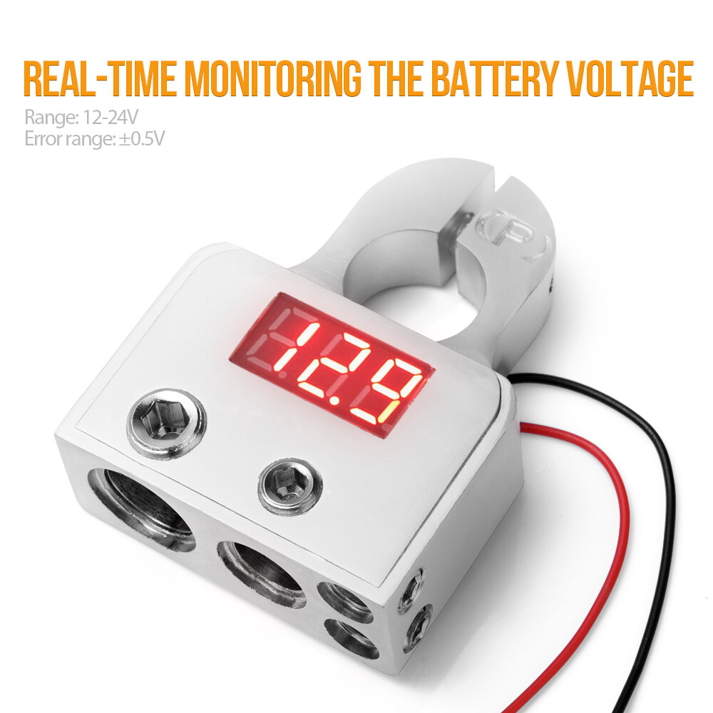 2PCS Car Audio Top Post SAE Battery Terminal Connector For 0/4/8 Gauge Wire