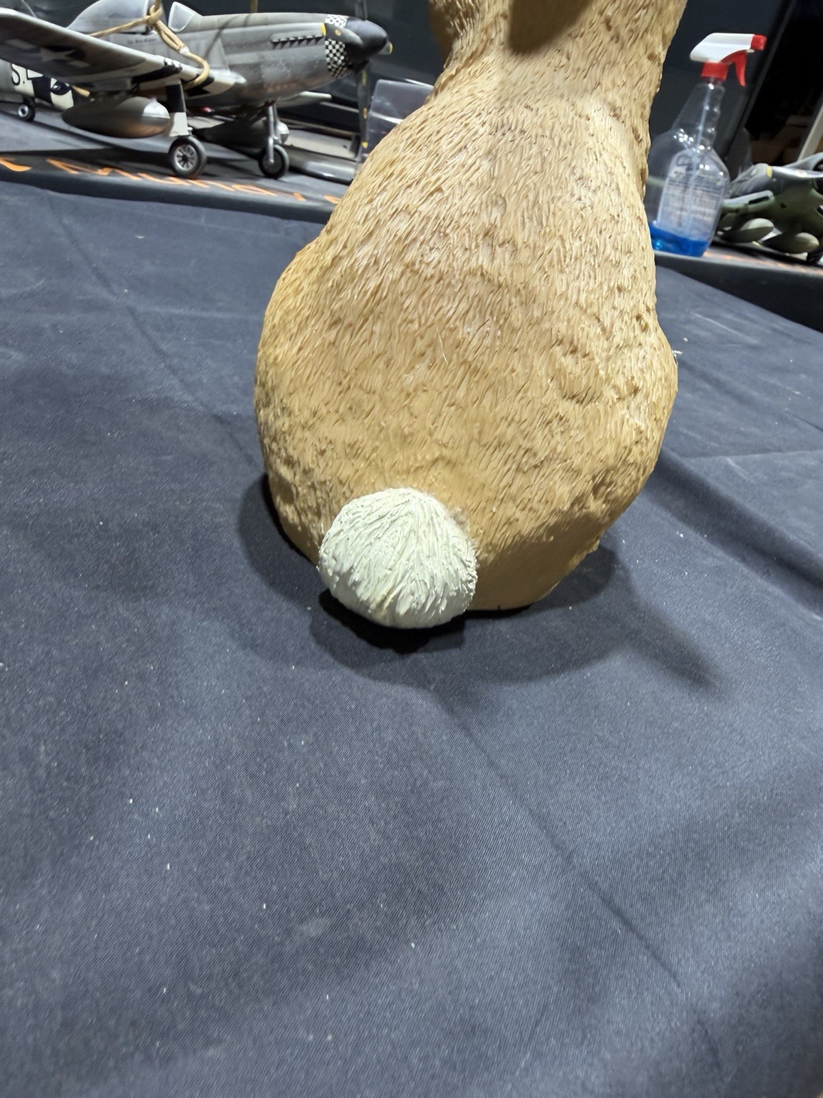 Garden Rabbit Figurine Collectible Tan with White Tail