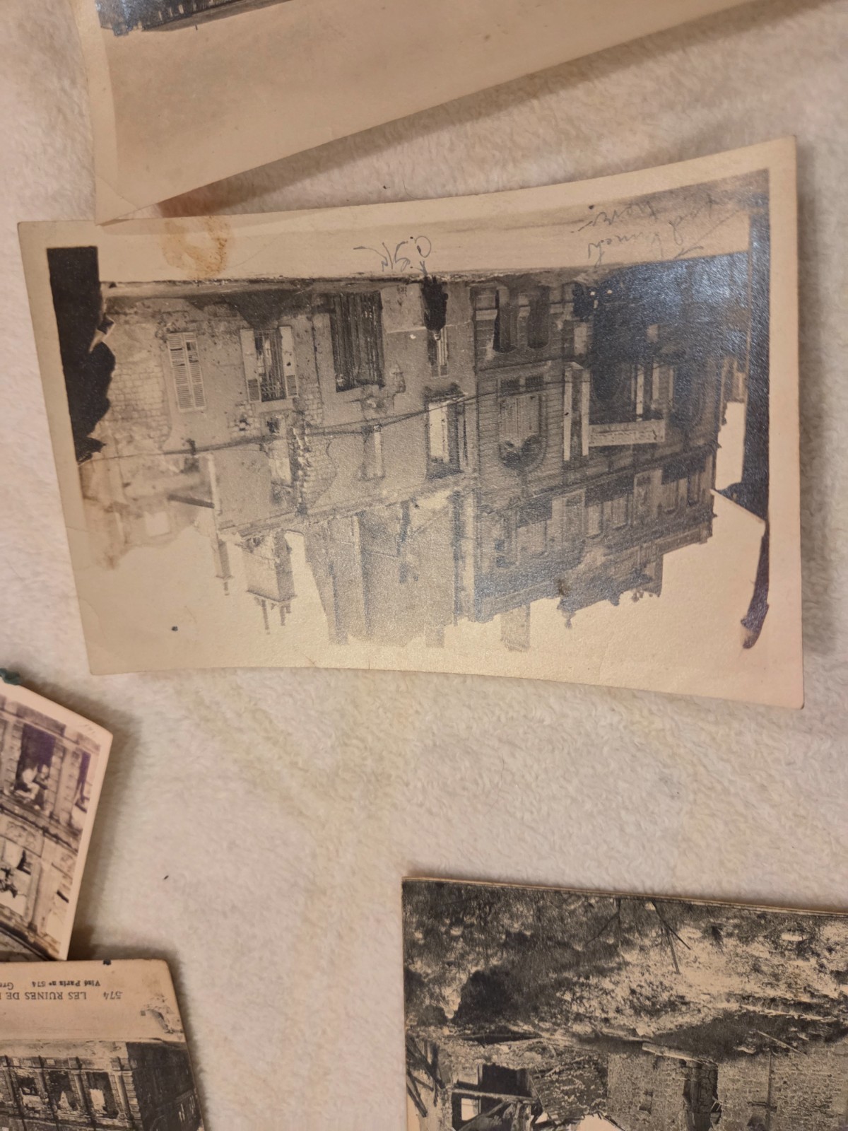 WWI Orig.PHOTOS Vintage RPPC Post Card LOT OLD 1910s German Ruins