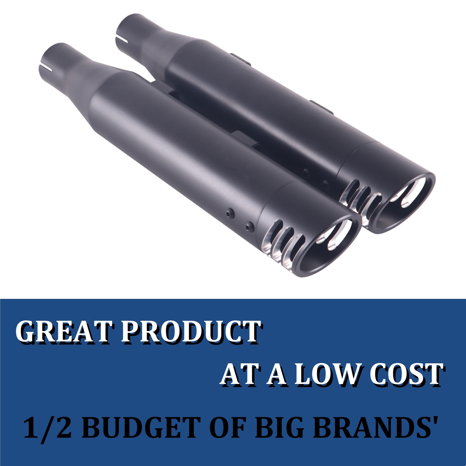 SHARKROAD 3" Black Slip-on Mufflers Exhaust for Harley 14-21 Sportster XL 883