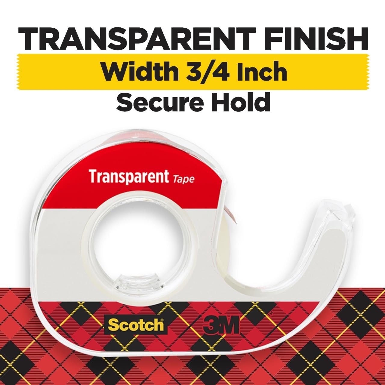 Scotch Transparent Tape 3/4" x 250", 3 Pack (6 Rolls) Strong Clear Adhesive 3M