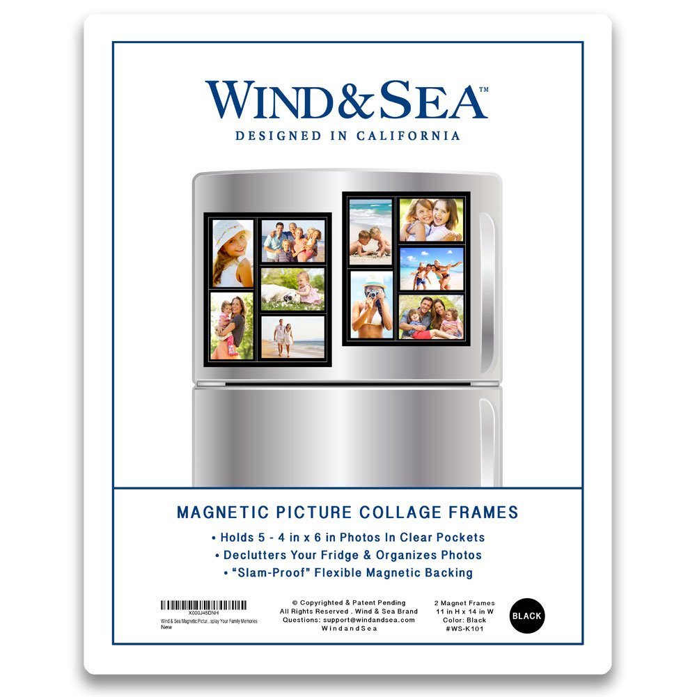 Fridge Magnetic Picture Collage Frames by Wind & Sea, Displays 10 - 4x6 Photos