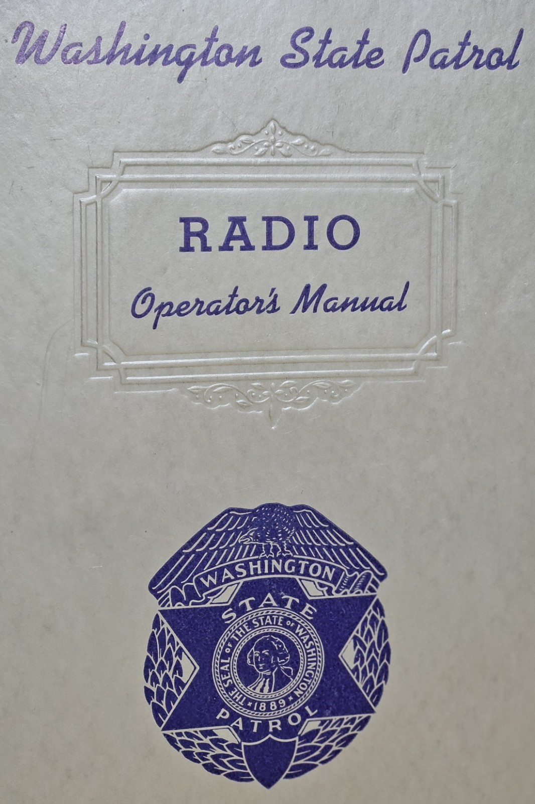 Washington State Patrol, Official 1947~48 Edition Radio Operator's Manual 46pg.