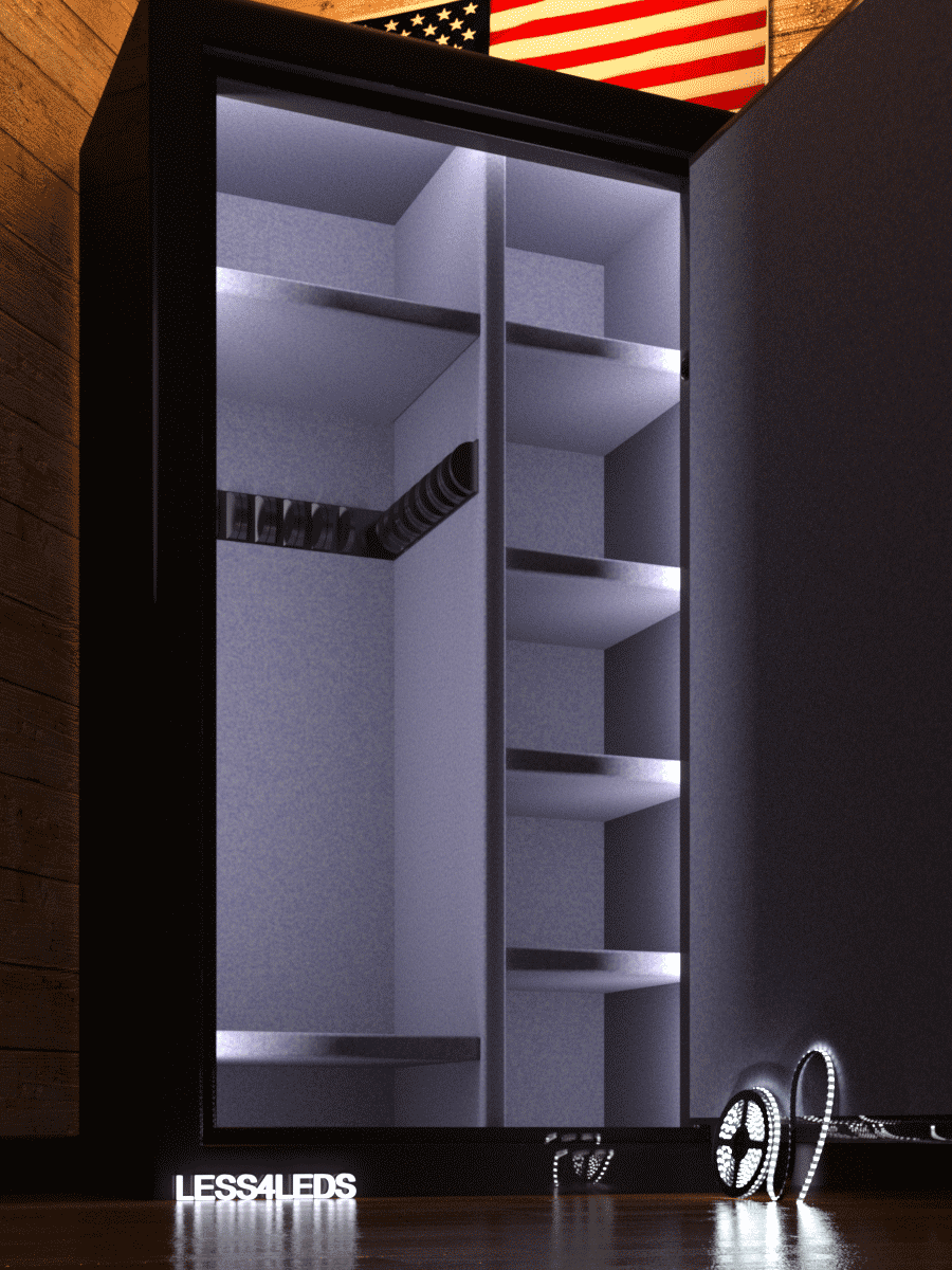 Battery Powered Gun Safe Light LED Strip 300/leds Kit w/ Motion Sensor or Switch