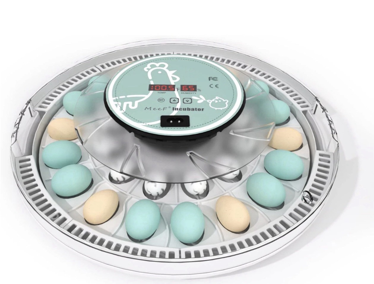 MeeF incubators for Hatching Eggs Automatic 30 Eggs Incubator with Tur