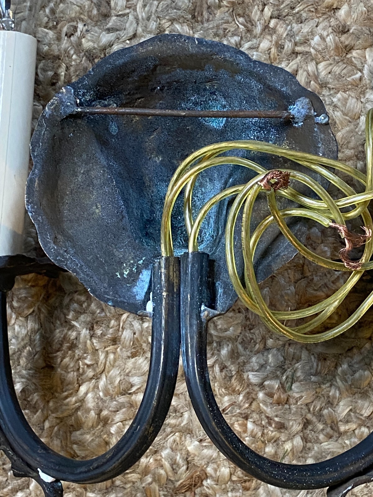 RARE PAIR Antique Two Arm Bronze Dog Wall SCONCE Lights Set of 2