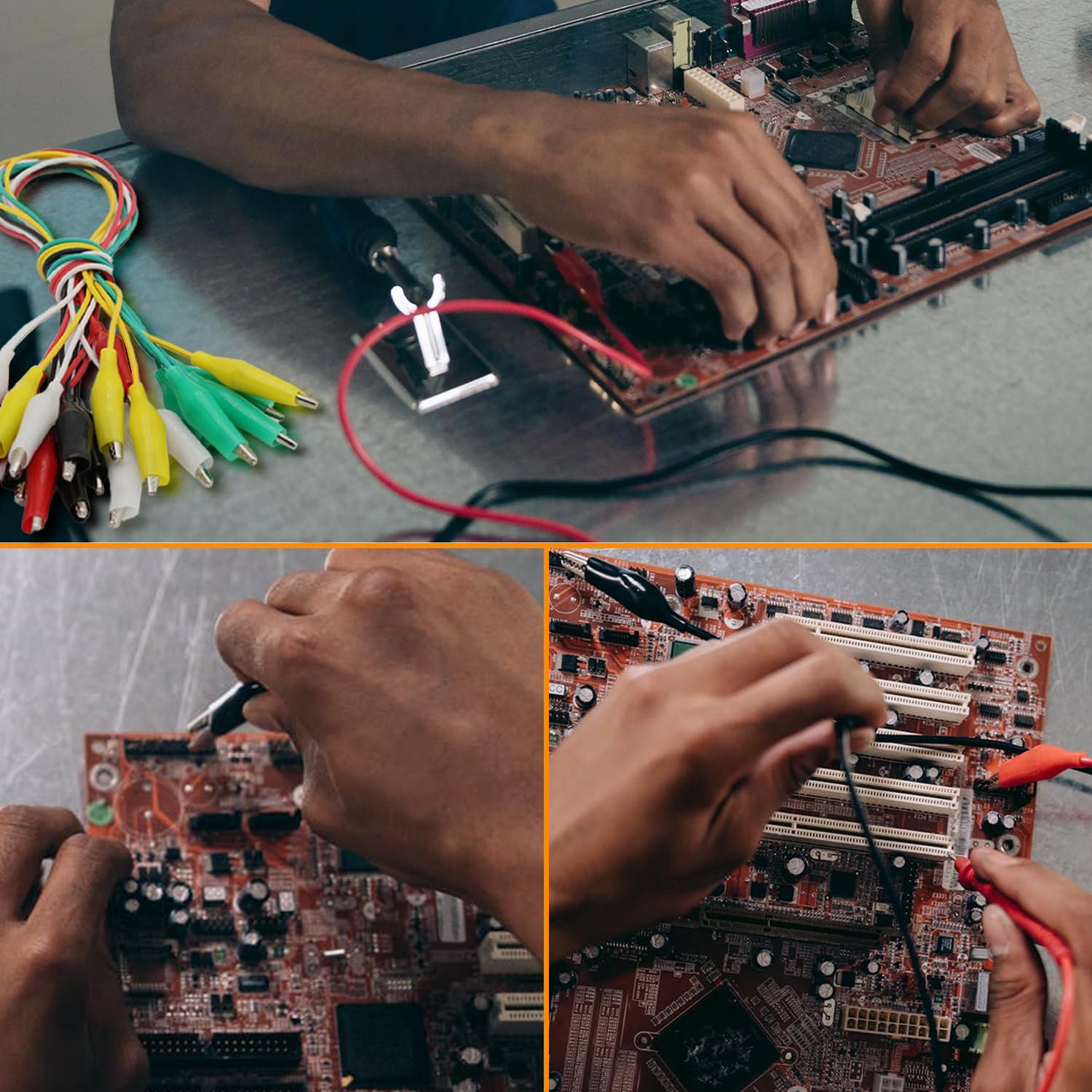 20PCS Alligator Clips Test Leads Set, 5-Color 21.5" Jumper Wires for Circuit