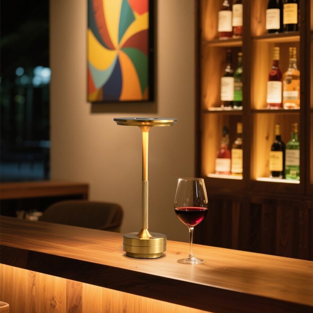 Cordless Table Lamp Dimmable 3-Color Dest Lamp Rechargeable LED Night Light