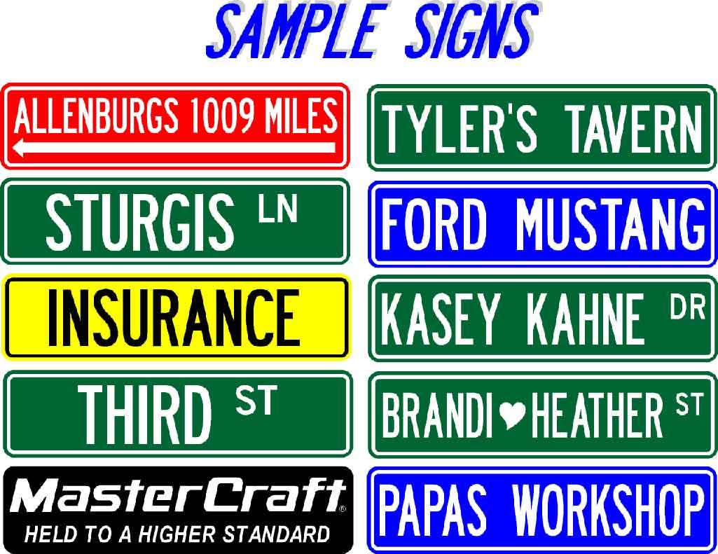 STREET SIGN, 6"X24" CUSTOMIZE WITH ANY NAME OR TEXT (2 SIDED)