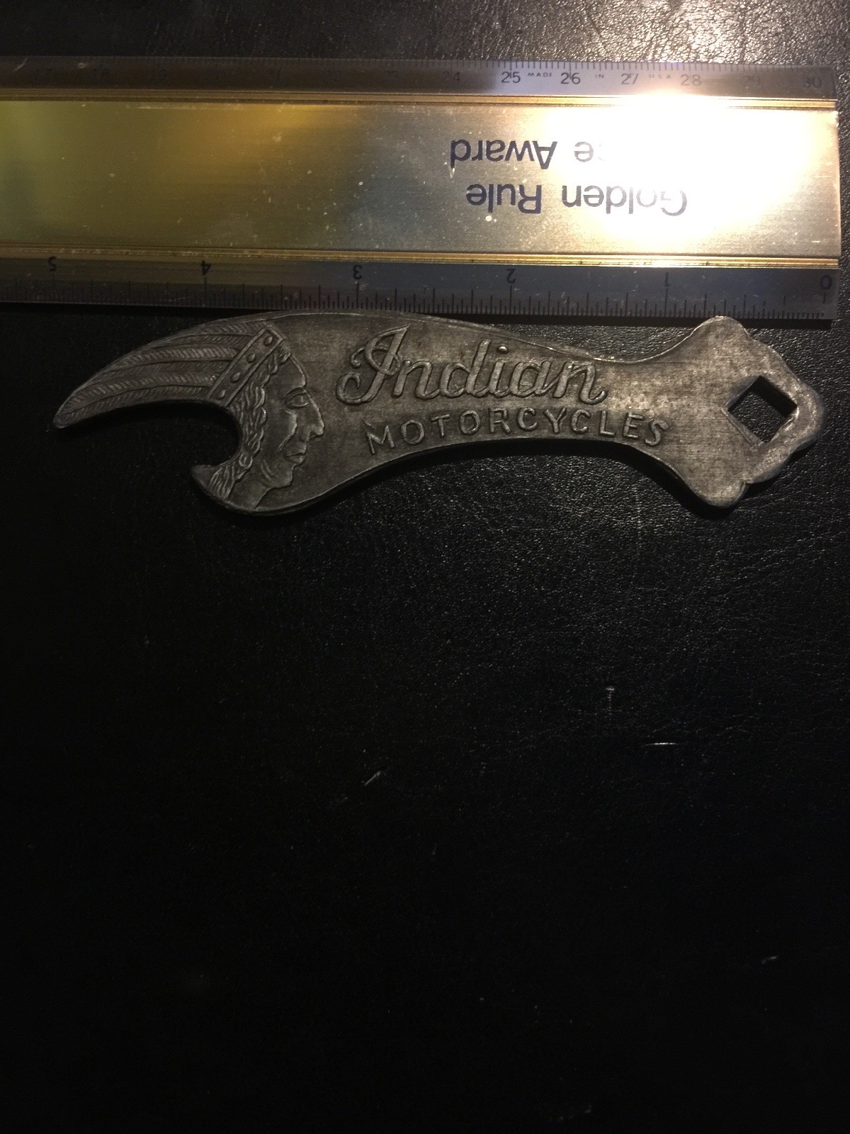 Indian Motorcycles Bottle Opener Solid Aluminum Metal Patina Beer Brewery Soda