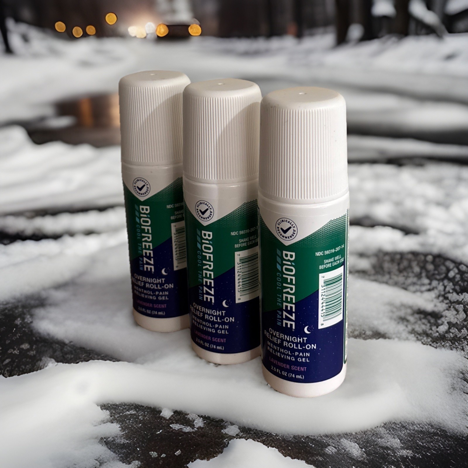 ( Pack of 3 ) Biofreeze Overnight Roll-On | Lavender Scent | FREE SHIPPING