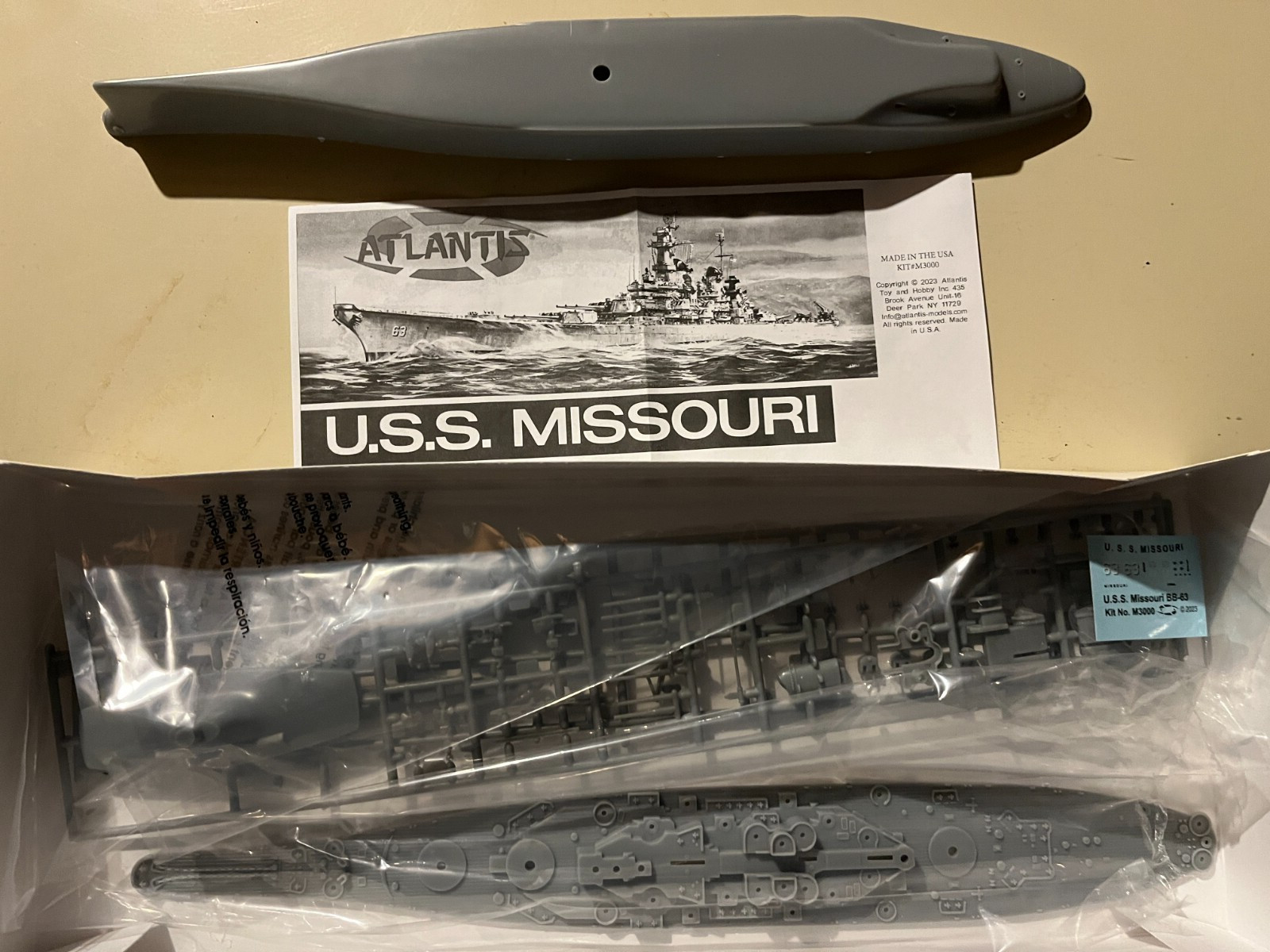 Atlantis 1:665 USS Missouri BB-63 Plastic Model Ship Kit