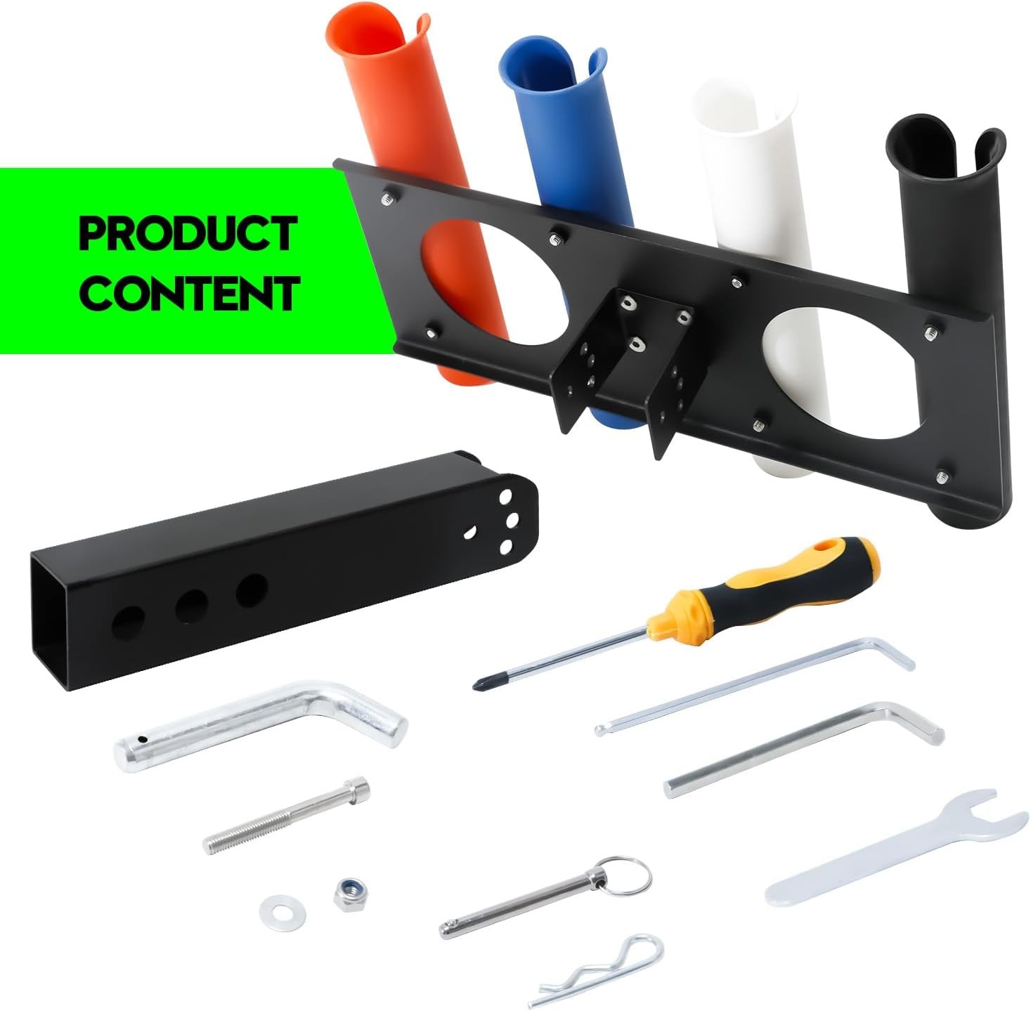 Hitch Fishing Rod Holder for Trucks,3-Position Adjustable Stainless Steel