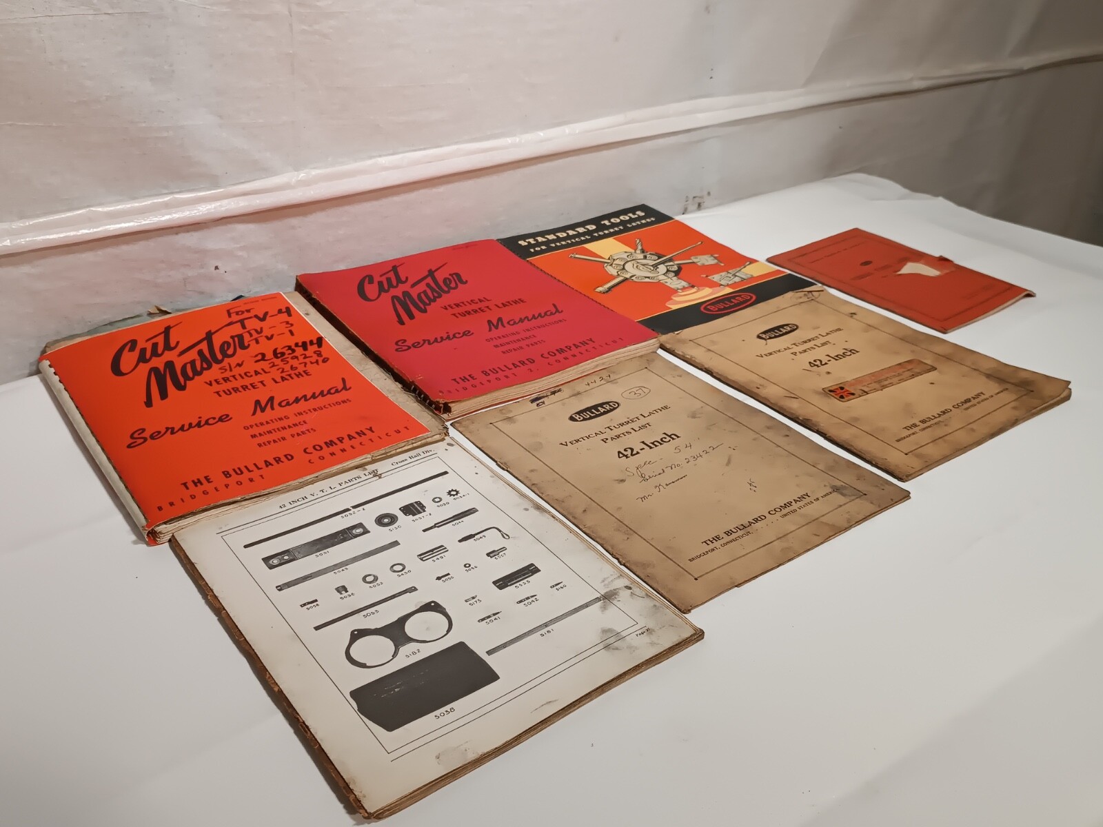 Lot of 7 Bullard Cut Master Vertical Turret Lathe Service & Instruction Manuals