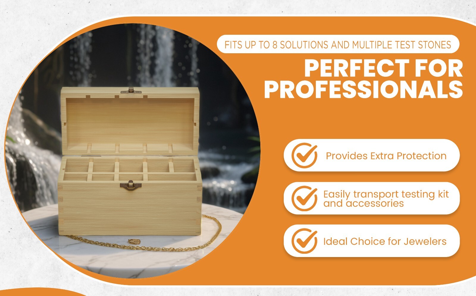 Storage Box 10k 14k 18k 24K Gold Silver Acid Jewelry Test Kit Testing Tester